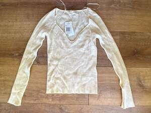 L*Space Womens Camryn Fitted Ribbed Knit Long Sleeve Top in Cream